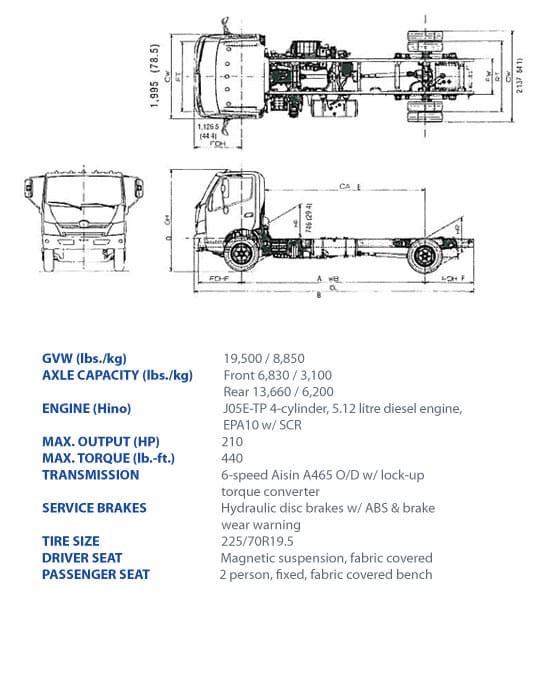 2013 HINO 195 Specifications